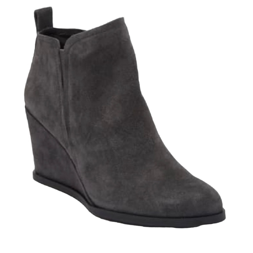 Dolce Vita Garry Suede Wedge Booties Gray Size 11